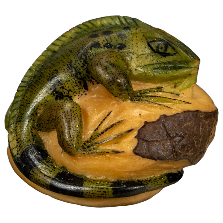 Green Iguana Lizard Tagua Nut Carving