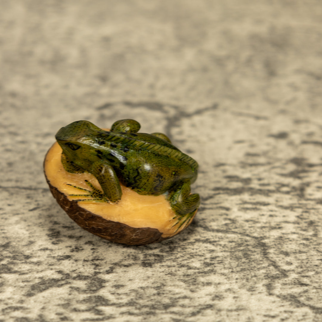 Green Iguana Lizard Tagua Nut Carving
