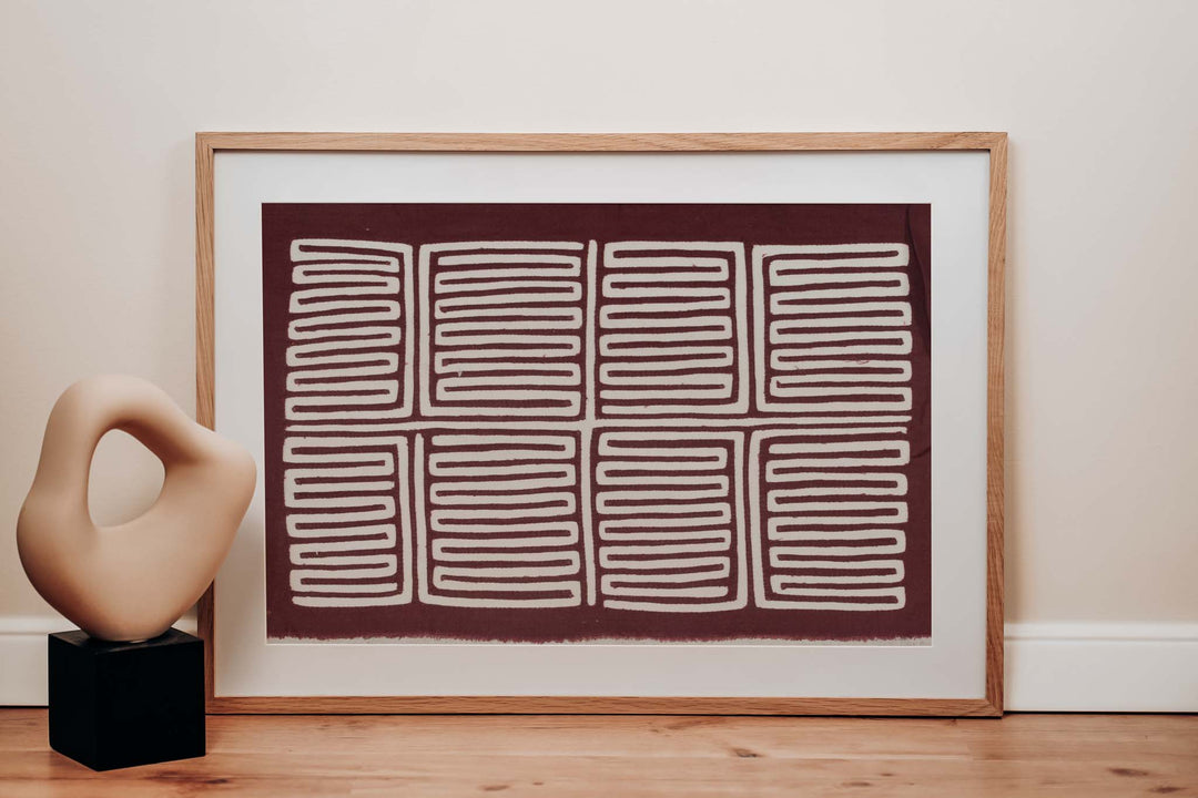 White And Burgundy Washboard Mola