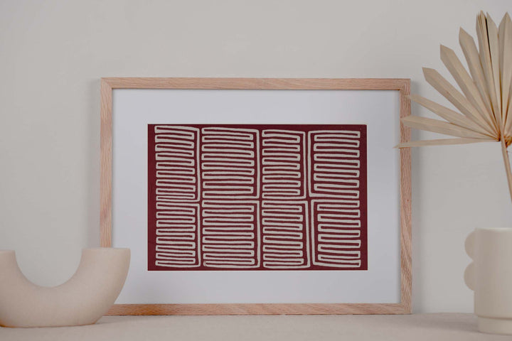 Burgundy And White Washboard Mola