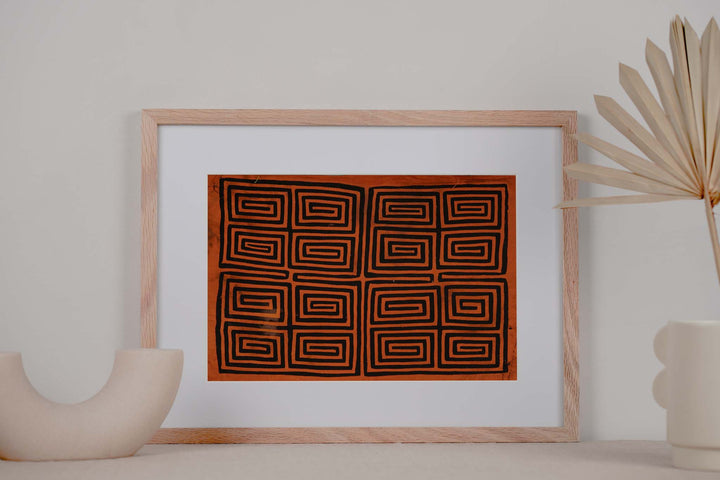 Vintage Black And Orange Mola