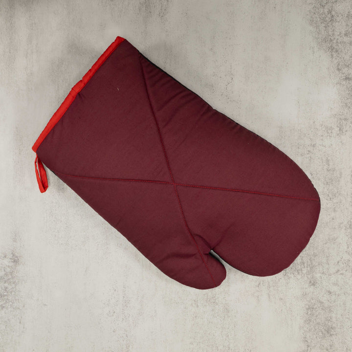 Artisan Panama Mola Red and Burgundy Oven Mitt