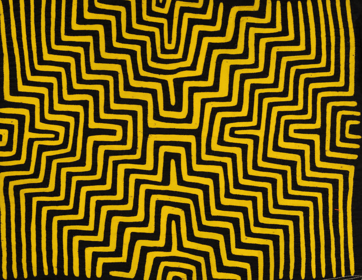 Vintage Black And Yellow Maze Mola