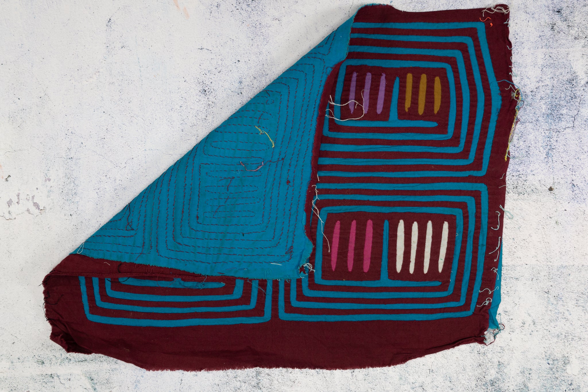 Maroon And Blue Classic Traditional Design Mola
