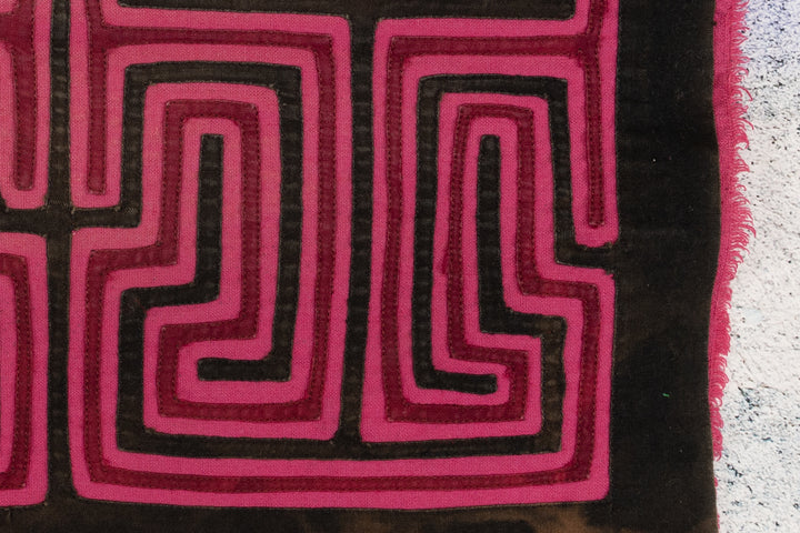 Pink And Black Classic Design Machine Stitch Mola