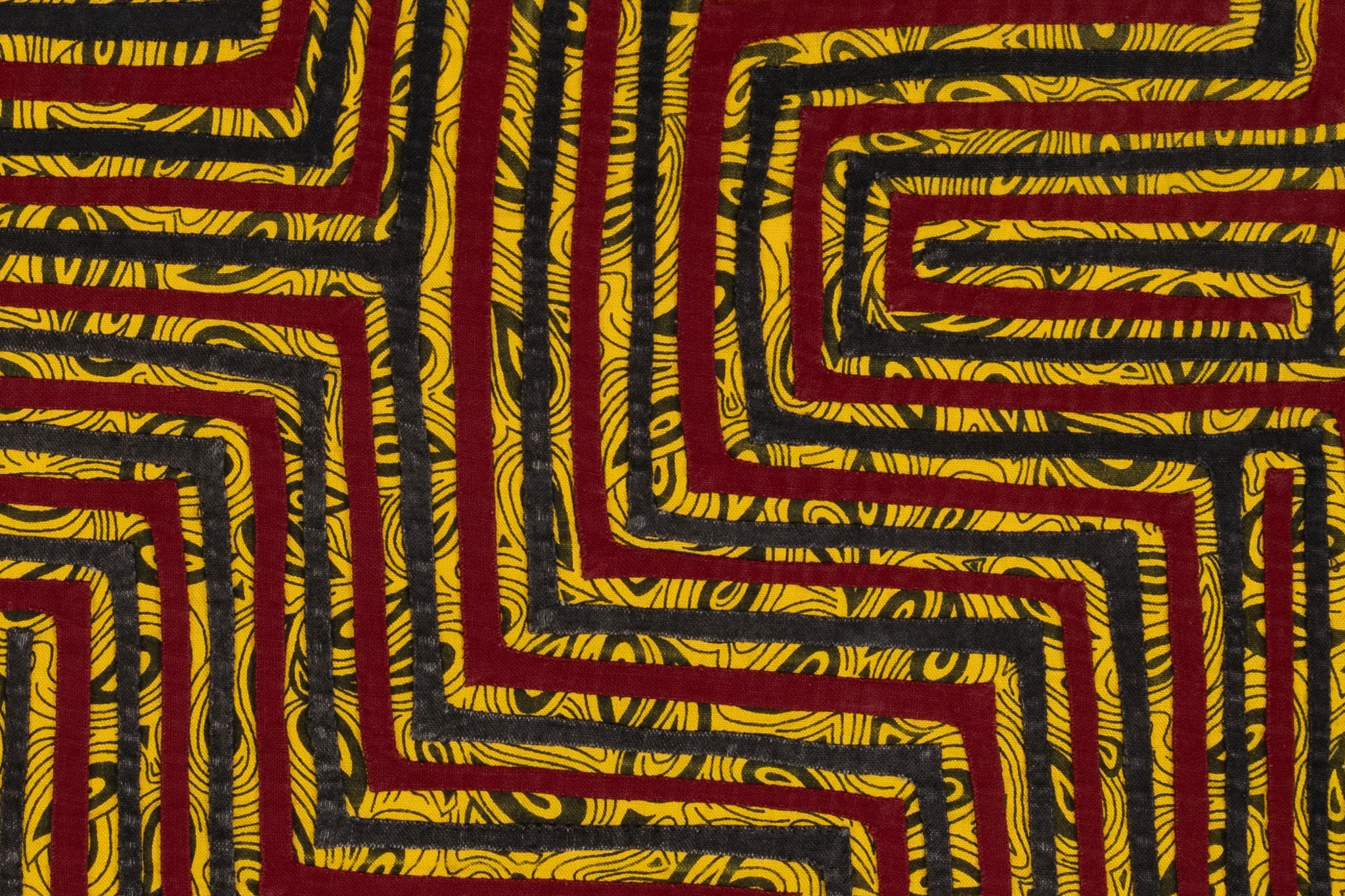 Vintage Red And Yellow Maze Mola