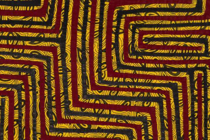 Vintage Red And Yellow Maze Mola