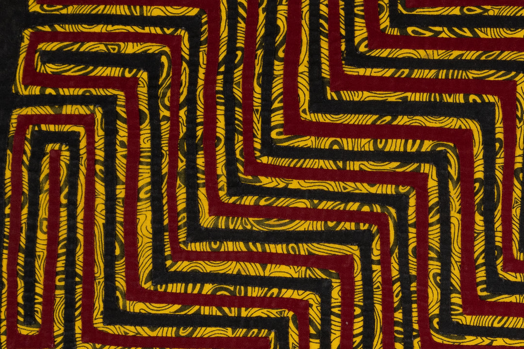 Vintage Red And Yellow Maze Mola