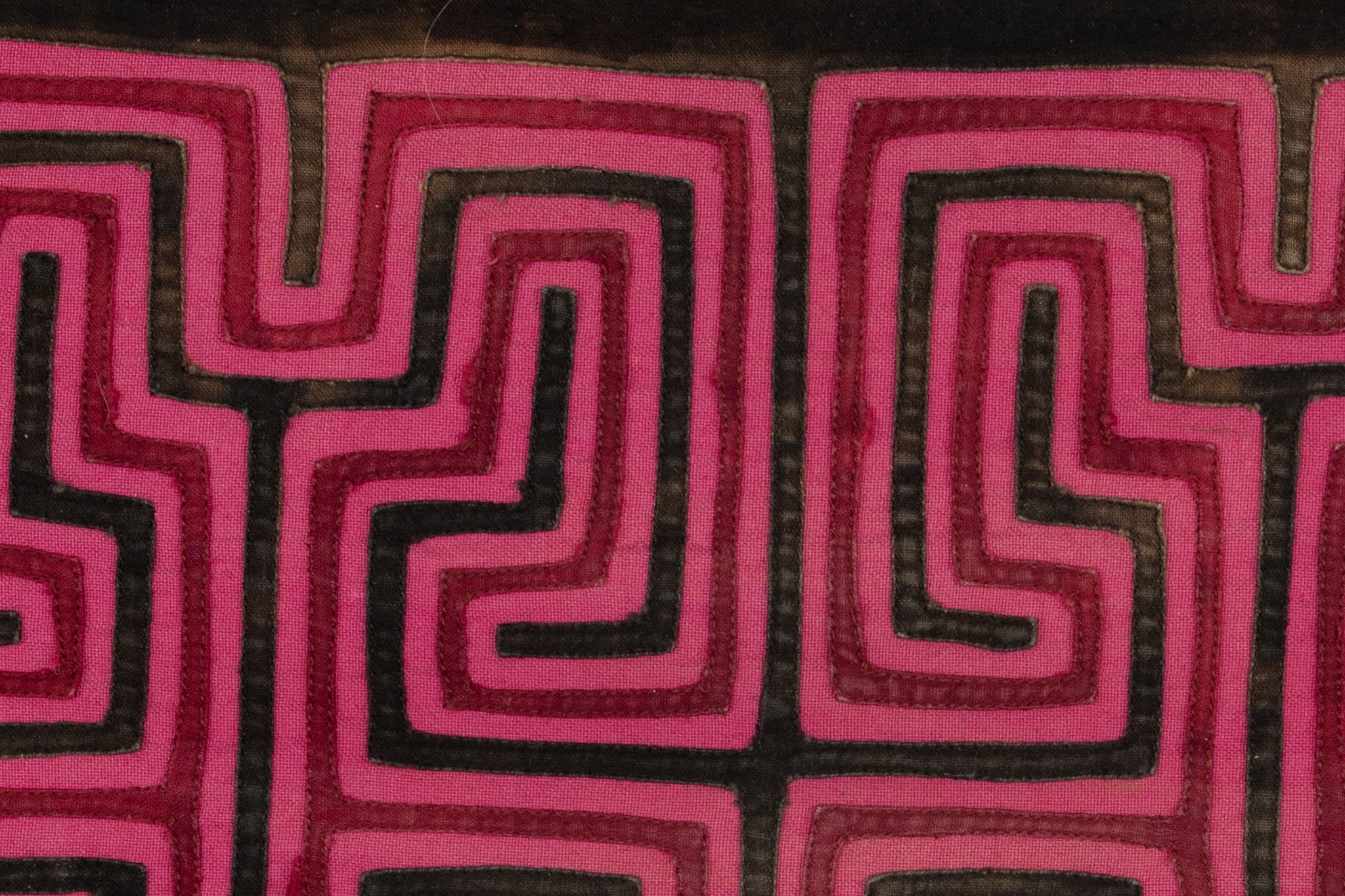 Pink And Black Classic Design Machine Stitch Mola