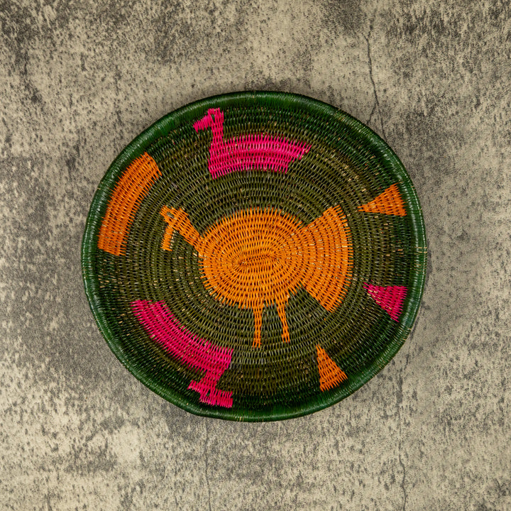Duck Design Hand Woven Basket Plate
