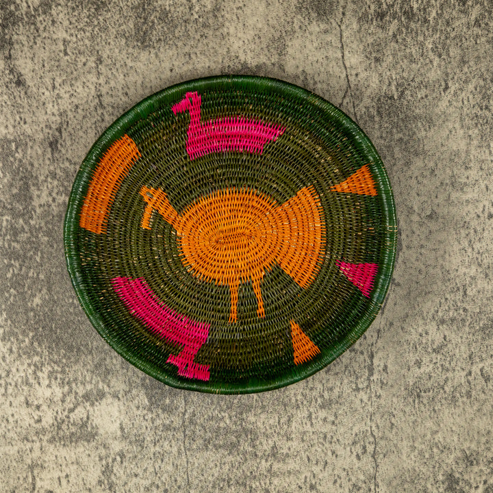 Duck Design Hand Woven Basket Plate