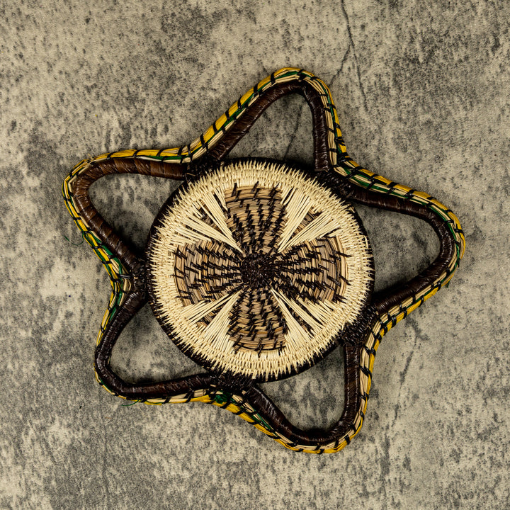 New Design Star Burst Hand Woven Plate Basket
