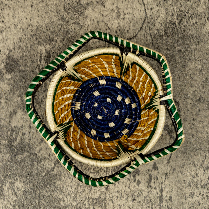 New Design Pokadot Hand Woven Bowl Basket