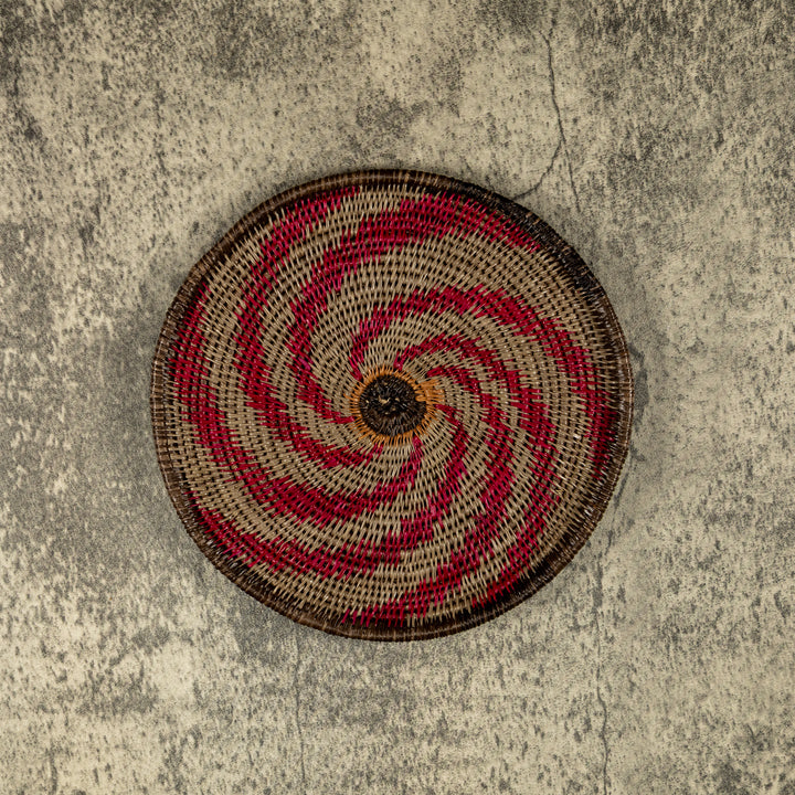 Spiral Wheelie Hand Woven Plate Basket