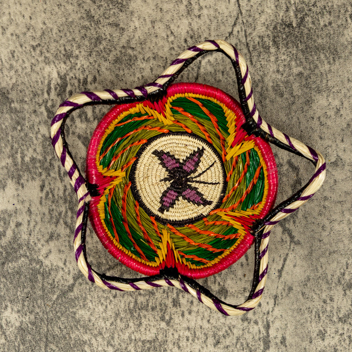 New Design Butterfly Hand Woven Plate Basket