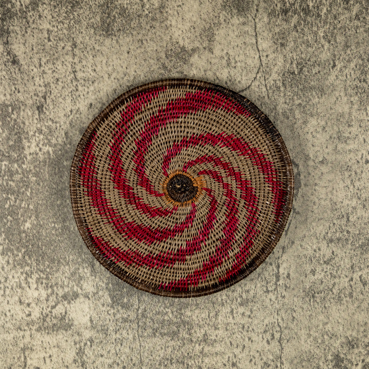 Spiral Wheelie Hand Woven Plate Basket