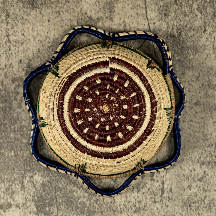 New Design Pokadot Hand Woven Plate Basket