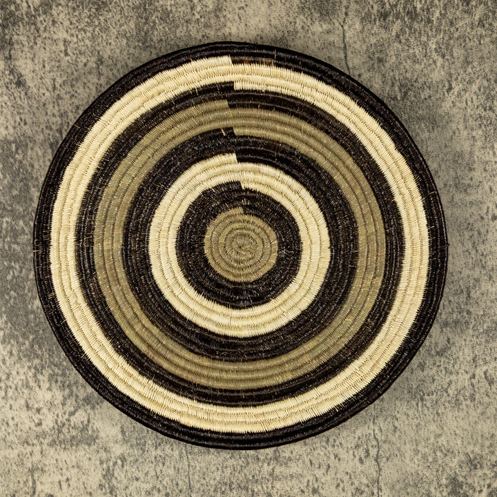 Black White And Gray Hand Woven Plate Basket