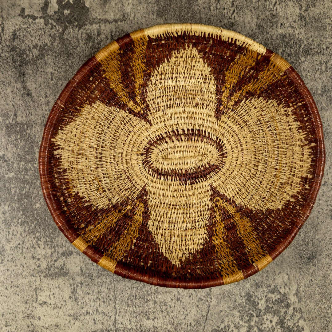 Brown And Gold Hand Woven Bowl Basket