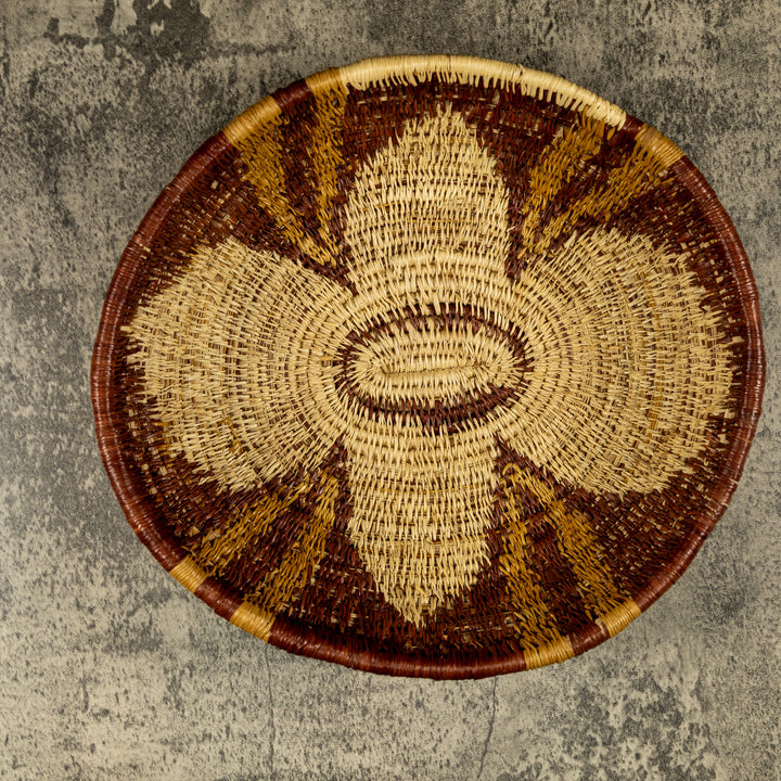 Brown And Gold Hand Woven Bowl Basket