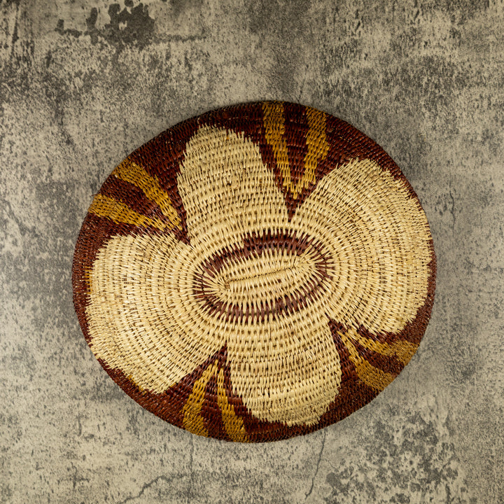 Brown And Gold Hand Woven Bowl Basket