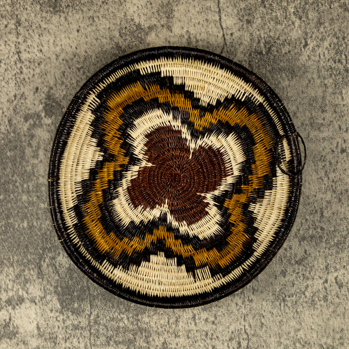 Black Red And Gold Hand Woven Plate Basket