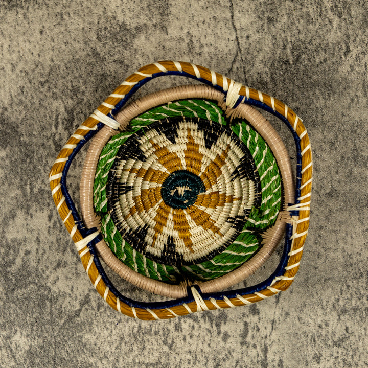 New Design Sun Burst Hand Woven Bowl Basket