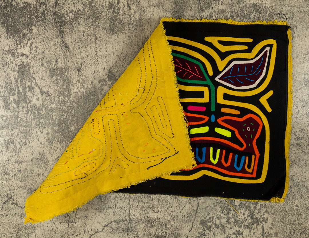 Black And Yellow Apple With Worm Mola