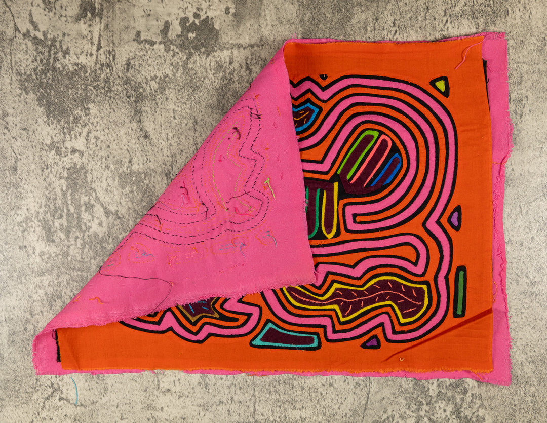 Pink And Orange Bird Riding The Waves Mola