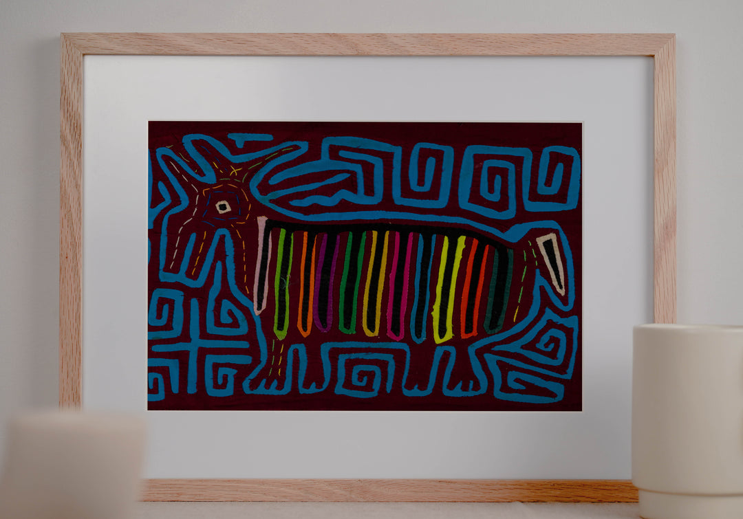 Burgundy And Turquoise Jungle Unicorn Mola