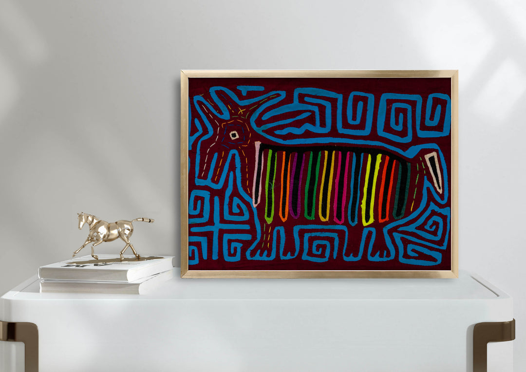 Burgundy And Turquoise Jungle Unicorn Mola