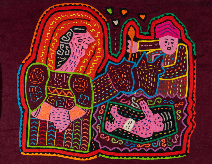 Christian Kuna Women And Baby Jesus Mola