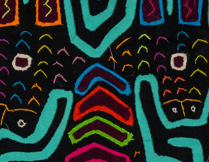 Black And Turquoise Fantasy Puppy Dog Mola