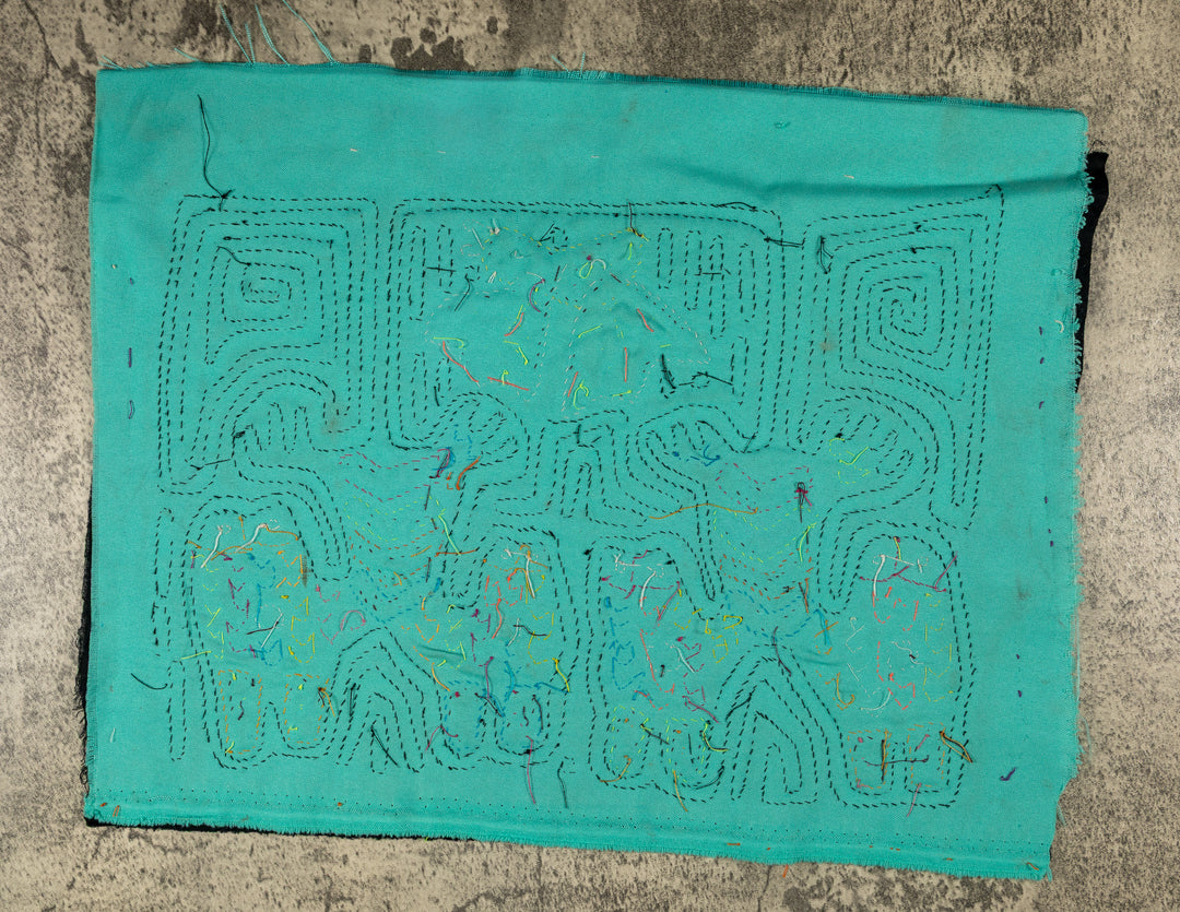 Black And Turquoise Fantasy Puppy Dog Mola