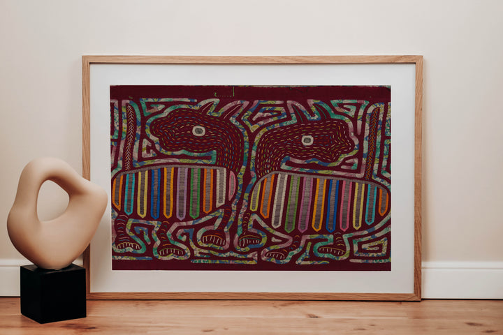 Vintage Fantasy Critters in The Rainforest Mola