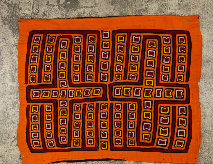 Orange Christian Cross Mola