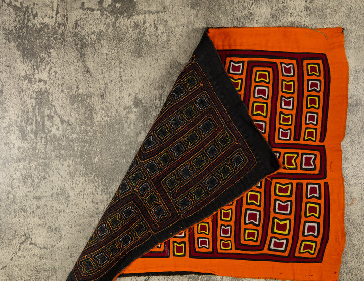 Orange Christian Cross Mola