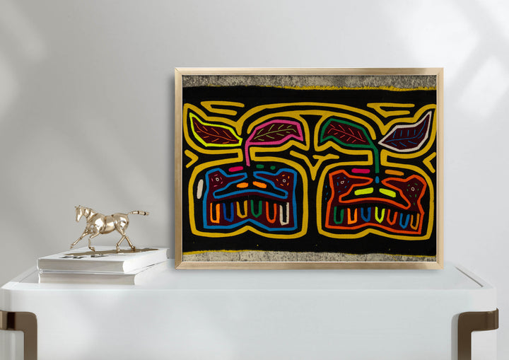 Black And Yellow Apple With Worm Mola