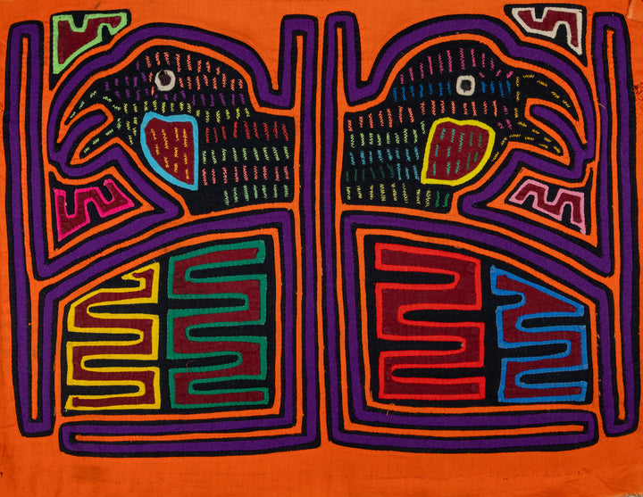 Orange And Purple Weird Birdcage Mola