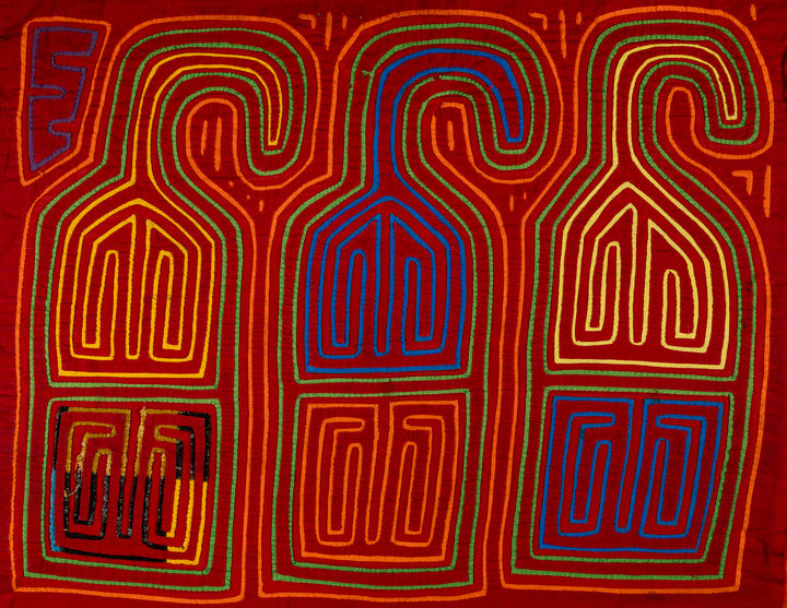 Vintage Large Red Classic Design Mola