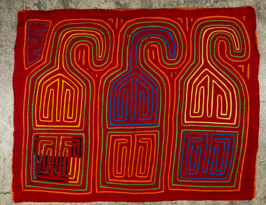 Vintage Large Red Classic Design Mola