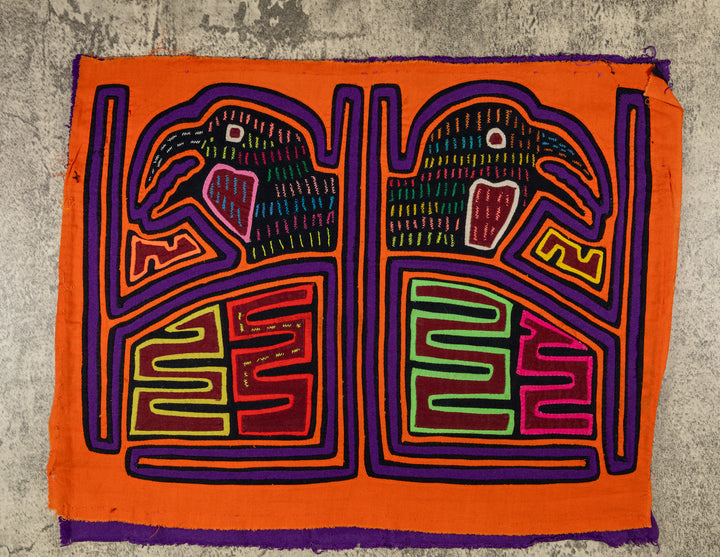 Purple And Orange Weird Birdcage Mola
