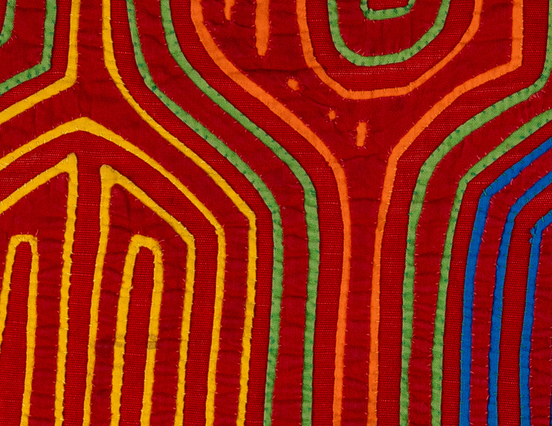 Vintage Large Red Classic Design Mola