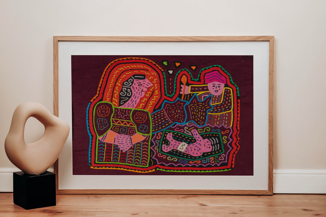 Christian Kuna Women And Baby Jesus Mola