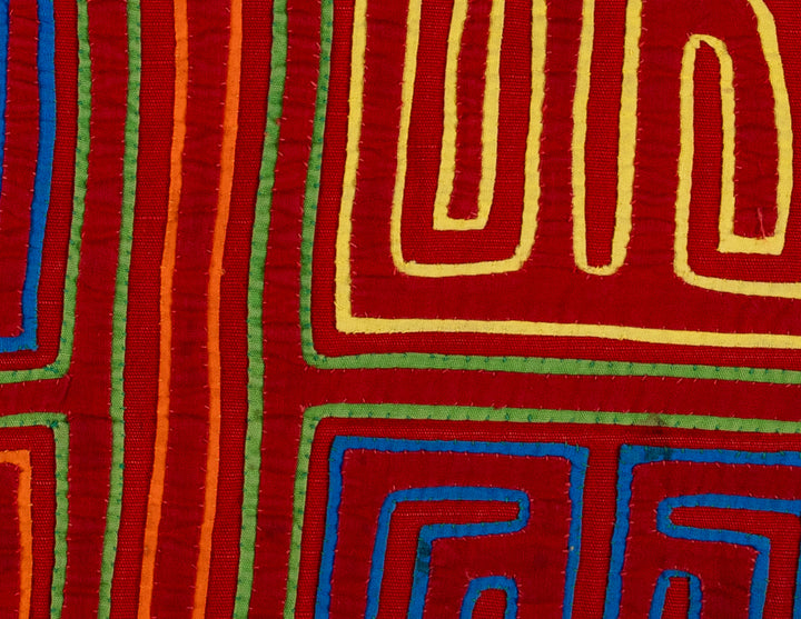 Vintage Large Red Classic Design Mola