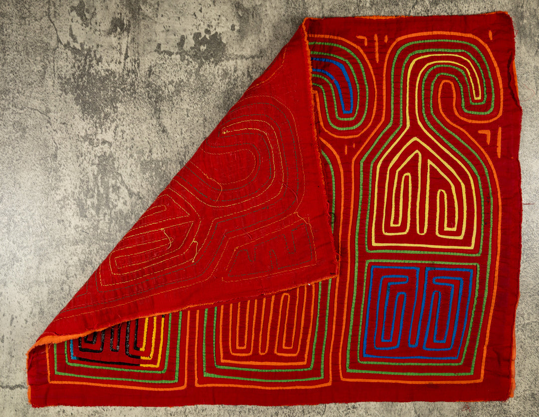 Vintage Large Red Classic Design Mola