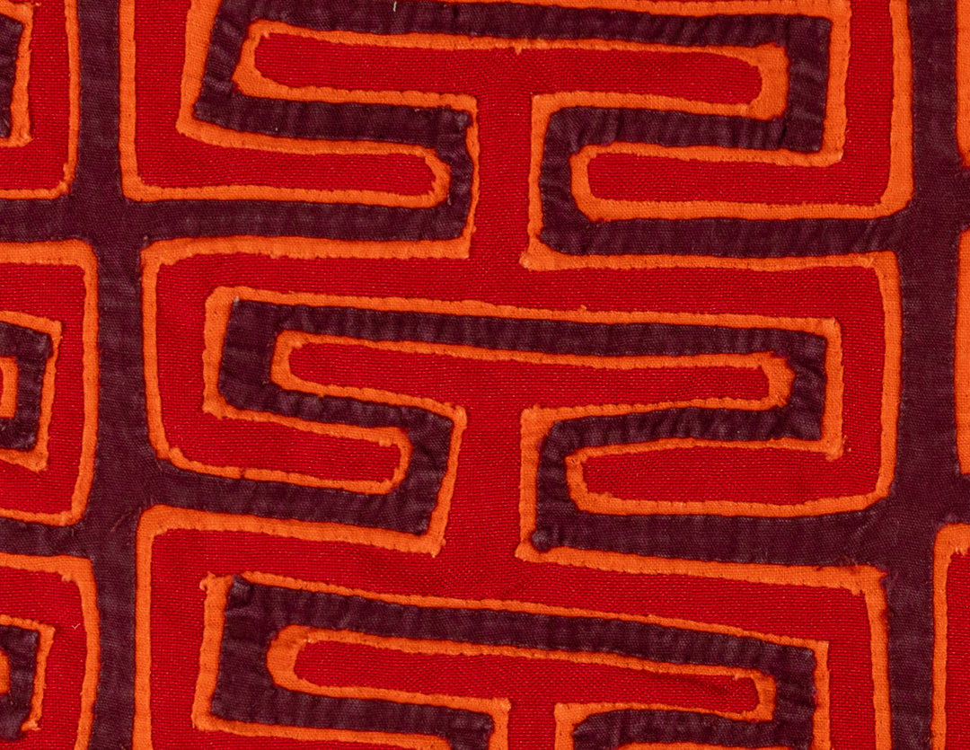 Red And Orange Classic Design Former Blouse Mola