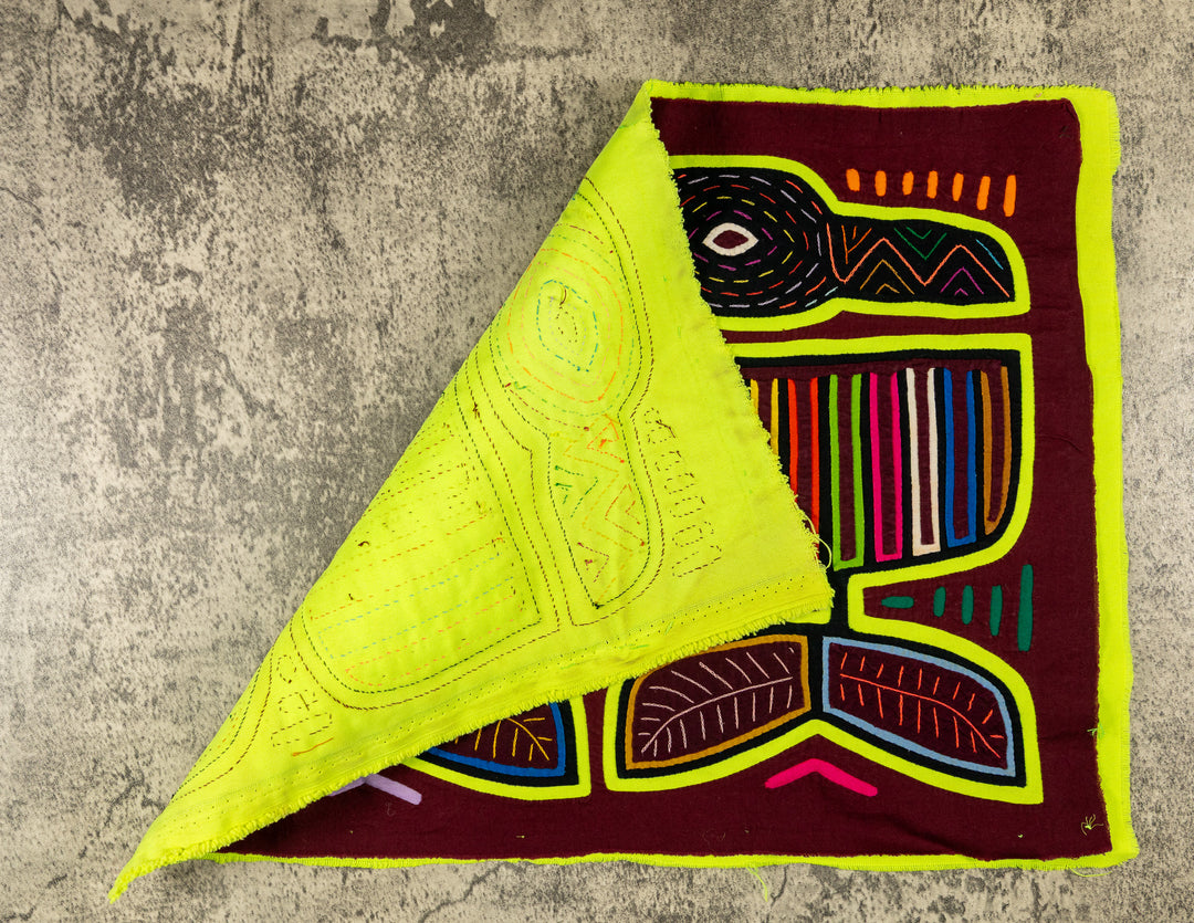 Burgundy And Chartreuse Big Bill Bird Mola
