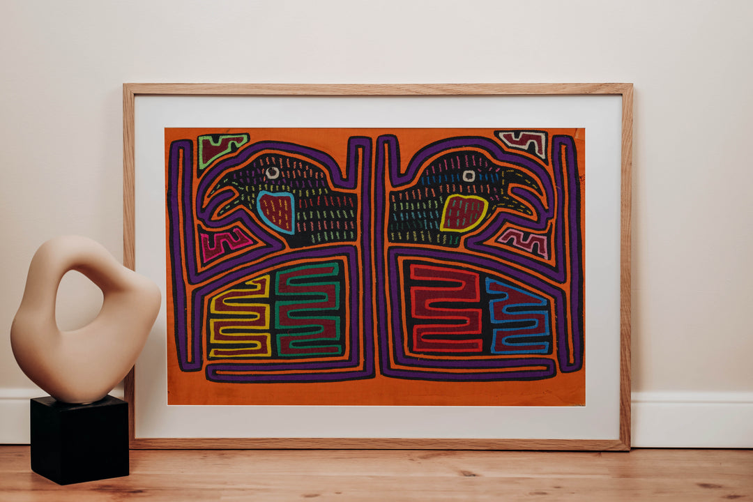 Orange And Purple Weird Birdcage Mola
