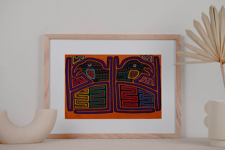 Orange And Purple Weird Birdcage Mola